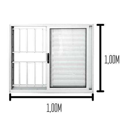 Imagem de Veneziana 3 Folhas C/GRADE 1.00X1.00 Branca L.18 Modular