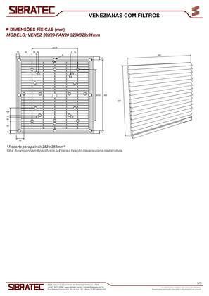 Imagem de Veneziana c/ filtro p/ microventilador 15x15cm sibratec
