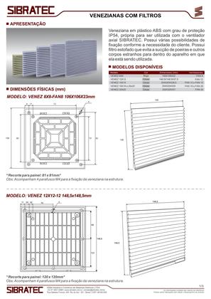 Imagem de Veneziana c/ filtro p/ microventilador 15x15cm sibratec