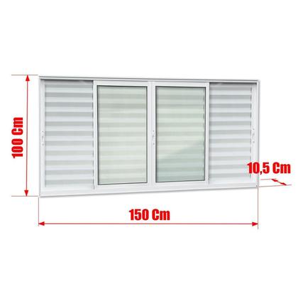 Imagem de Veneziana Elite 6 Folhas Moveis 100 X 150 Vidro Liso