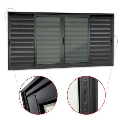 Imagem de Veneziana Elite 6 Folhas Moveis 120 X 240 Vidro Liso