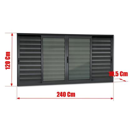 Imagem de Veneziana Elite 6 Folhas Moveis 120 X 240 Vidro Liso