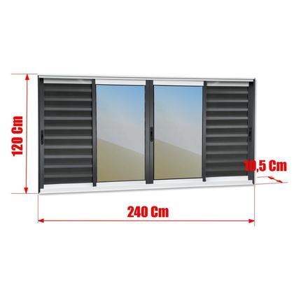 Imagem de Veneziana Elite 6 Folhas Moveis 120 X 240 Vidro Reflex