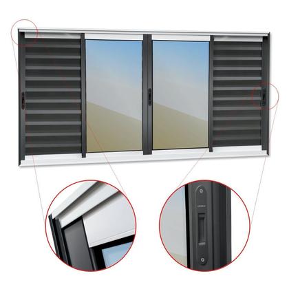 Imagem de Veneziana Elite 6 Folhas Moveis 120 X 240 Vidro Reflex