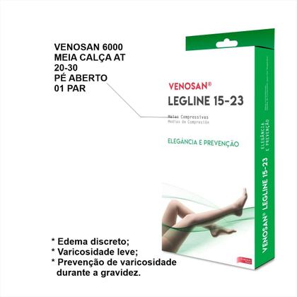 Imagem de Venosan legline meia calça at 15-23 pe aberto - 01 par