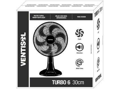 Imagem de Vent.De Mesa 30Cm Preto/Cinza 127V Turbo Vent