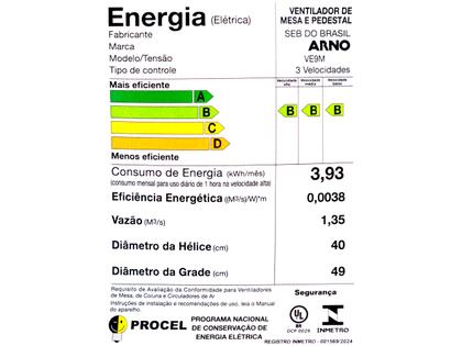 Imagem de Ventilador 2 em 1 Arno X-Treme VE9M 40cm 9 Pás 3 Velocidades Preto e Azul Escuro