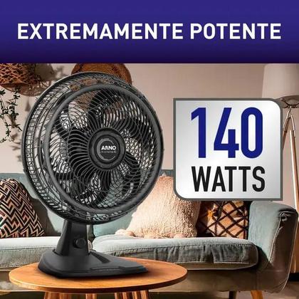 Imagem de Ventilador 2 em 1 Mesa e Parede Arno X-Treme 6 VE60 140W 127 Volts Preto