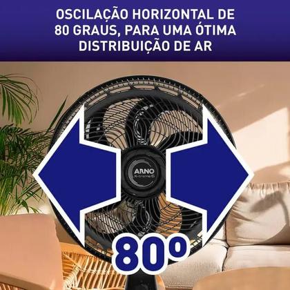 Imagem de Ventilador 2 em 1 Mesa e Parede Arno X-Treme 6 VE60 140W 127 Volts Preto