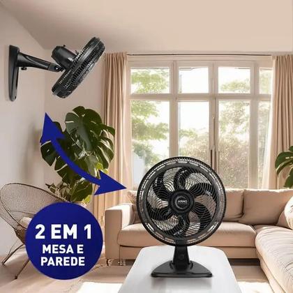Imagem de Ventilador 2 em 1 Mesa e Parede Arno X-Treme 6 VE60 140W 127 Volts Preto