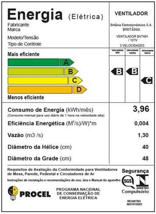 Imagem de Ventilador 2 em 1 Mesa/Parede Britânia 40cm BVT491 Maxx Force Preto 127V