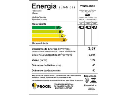 Imagem de Ventilador 2 em 1 Wap Flow Turbo 50cm 8 Pás 3 Velocidades Preto e Cinza