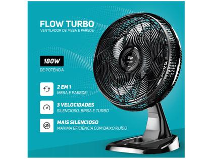 Imagem de Ventilador 2 em 1 Wap Flow Turbo 50cm 8 Pás 3 Velocidades Preto e Cinza