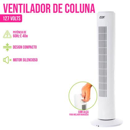 Imagem de Ventilador Circulador de Ar 3 Velocidades Vertical Regulável Turbo Silencioso Oscilante Potente Econômico - Fix