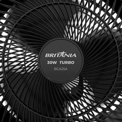 Ventilador Circulador de Ar Britânia 30W 3 Velocidades BCA25A Preto ...