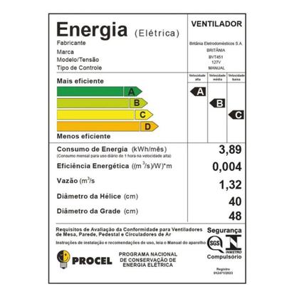 Imagem de Ventilador Coluna 40cm Maxx Force 170W BVT451 Britania