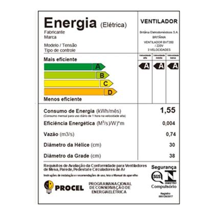 Imagem de Ventilador Coluna Britânia 30cm BVT350 75W Preto 220V
