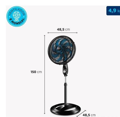 Imagem de Ventilador Coluna Mondial 40 Cm Preto 127v Azul Plástico 8