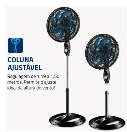 Imagem de Ventilador Coluna Mondial 40 Cm Preto 127v Azul Plástico 8