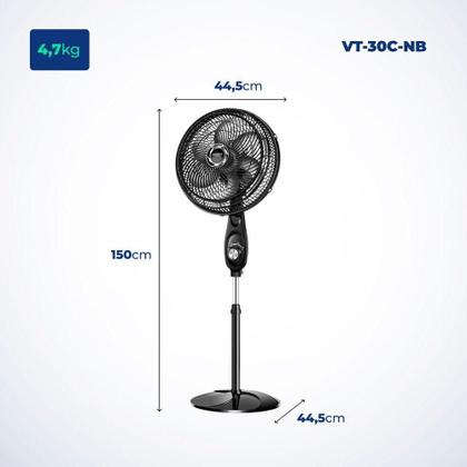 Imagem de Ventilador Coluna Mondial - Turbo 06 Pás - Vt-30c-nb Vent 30cm Vt-30c-nb 127v/60hz Turbo Coluna