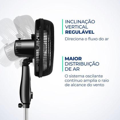 Imagem de Ventilador Coluna Mondial - Turbo 06 Pás - Vt-30c-nb Vent 30cm Vt-30c-nb 127v/60hz Turbo Coluna