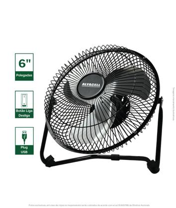 Imagem de Ventilador Compacto Mesa de Trabalho 6 Polegadas USB