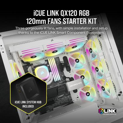 Ventilador Corsair iCUE LINK QX120 RGB 120 mm Triple Starter Kit