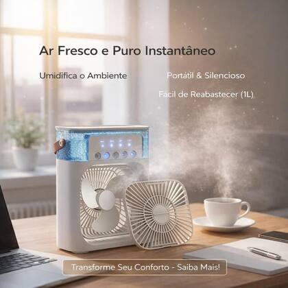 Imagem de Ventilador de Ar Portátil Umidificador TIPO C Usb
