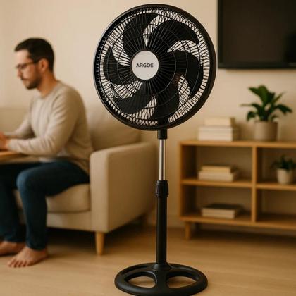Imagem de Ventilador de Coluna Argos Turbo 30cm 120W 110V ou 220V  3 Velocidades, Altura Regulável, Oscilante e Silencioso