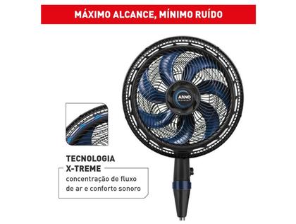 Imagem de Ventilador de Coluna Arno VE7C X-treme 40CM 7 Pás Preto e Azul 127V