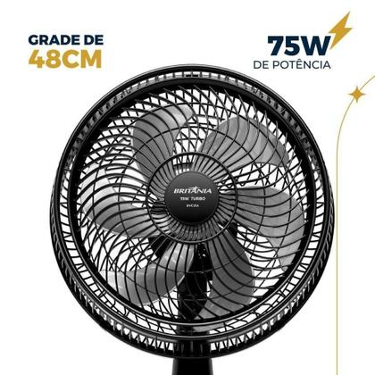 Ventilador De Coluna Britânia Maxx Force 6 Pás 75W 220V