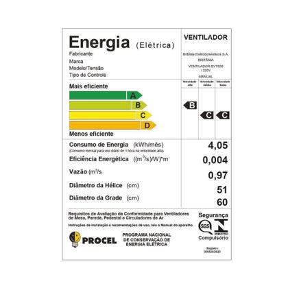 Imagem de Ventilador De Coluna Britânia Maxx Force 8 Pás 215W BVT650 220V