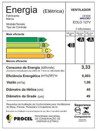 Imagem de Ventilador de Coluna Mallory Éolo 40 Cm Preto e Grafite 127v