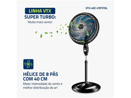 Imagem de Ventilador de Coluna Mondial Super Turbo VTX-40C-Crystal 40cm 8 Pás 3 Velocidades Preto