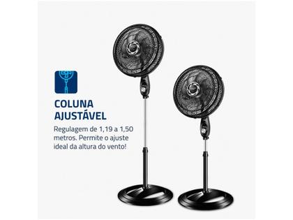 Imagem de Ventilador de Coluna Mondial Turbo NVT-40C-8P-B 40cm 8 Pás 3 Velocidades Preto e Prata