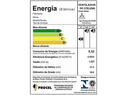 Imagem de Ventilador de Coluna Oscilante 60cm Premium Branco - 726410 - VENTI DELTA