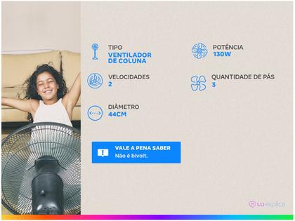 Imagem de Ventilador de Coluna Oscilante Ventisol New 50cm Preto 220V