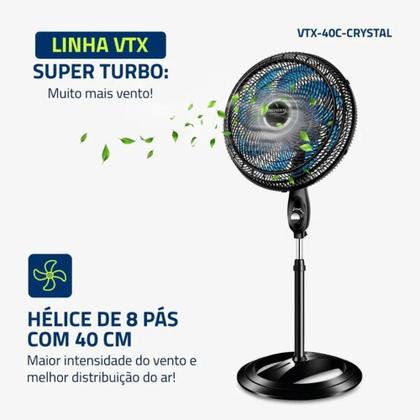 Imagem de Ventilador De Coluna Super Turbo Mondial Vtx-40c-crystal 8p