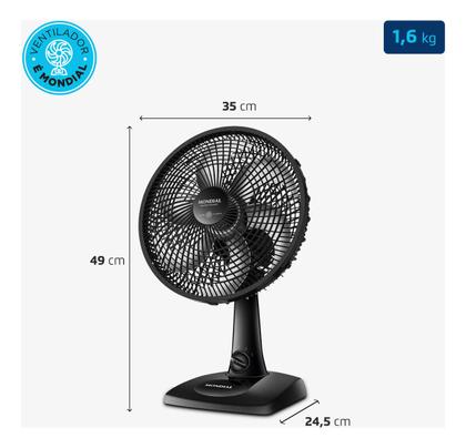 Imagem de Ventilador De Mesa 30cm Super Power Mondial Preto 60w 6 Pás