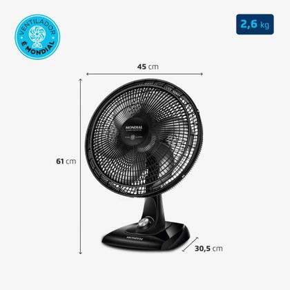 Imagem de Ventilador de mesa 40 cm 6 pás com 3 velocidades Super Power - VSP-40-B Mondial (110V)