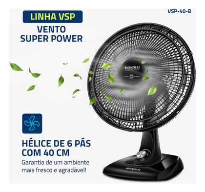 Imagem de Ventilador de Mesa 40cm Super Power Mondial 140W - VSP-40-B