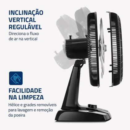 Imagem de Ventilador de Mesa 40cm Turbo Mondial Preto e Prata 140W VT-40-NB