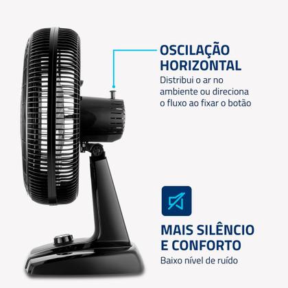 Imagem de Ventilador de Mesa 40cm Turbo Mondial Preto e Prata 140W VT-40-NB