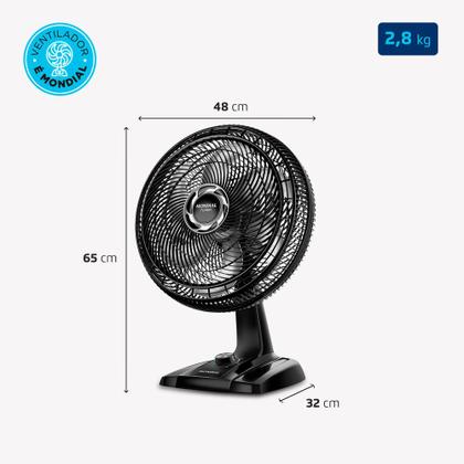 Imagem de Ventilador de Mesa 40cm Turbo Mondial Preto e Prata 140W VT-40-NB