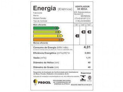 Imagem de Ventilador de Mesa 8 Pás Mondial VTX-40 140W 220V