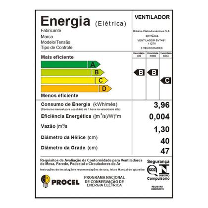 Imagem de Ventilador de Mesa Britânia 40 cm, 174 W, 2 em 1, Maxx Force - BVT481