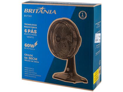 Imagem de Ventilador de Mesa Britânia BVT301 30cm 6 Pás 3 Velocidades Preto