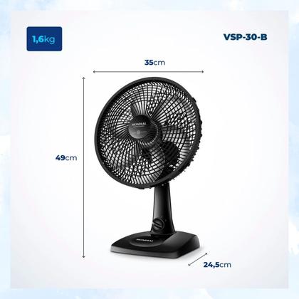Imagem de Ventilador de Mesa e Parede Ultra Potente 3 Velocidades Portátil Silencioso V306PB Ultra Original