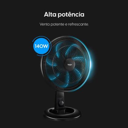 Imagem de Ventilador De Mesa Elgin Breeze Air Preto 40cm 7 Pás 220v