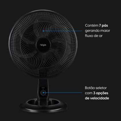 Imagem de Ventilador De Mesa Elgin Breeze Air Preto 40cm 7 Pás 220v